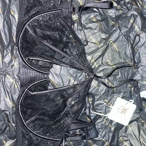 Honey Birdette Jacqui Black Balconette Bra 36C Lingerie